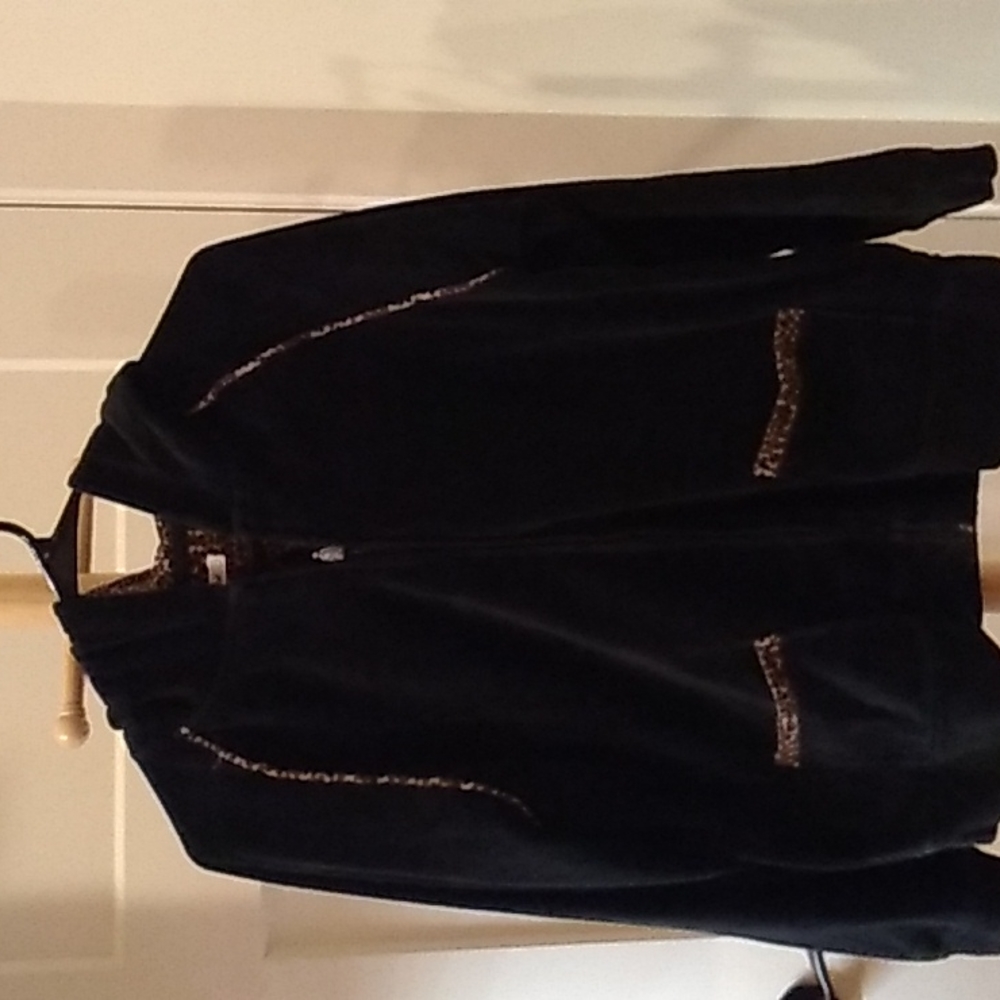 Black Veour Animal print Hoody